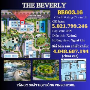 Beverly giỏ hàng bán mới chủ đầu tư Vinhomes